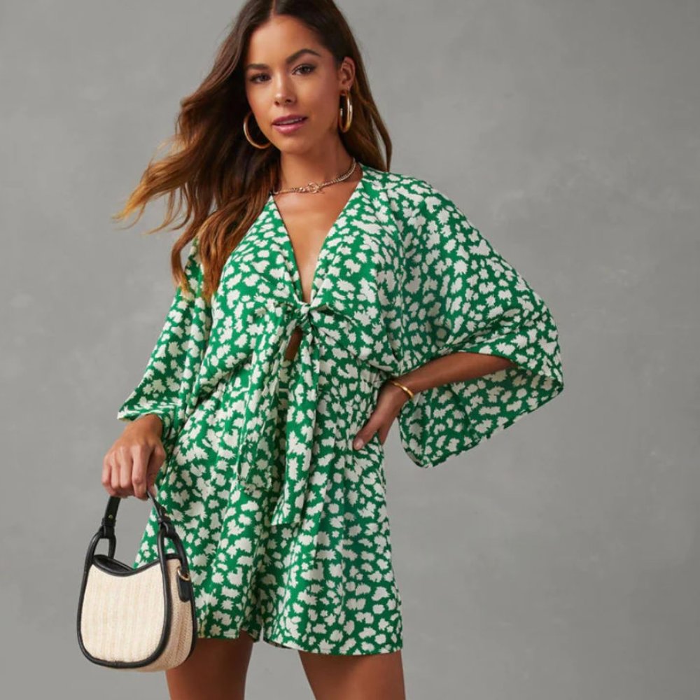 VICI KELLA POCKETED TIE ROMPER